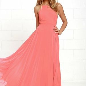 Lulus coral pink maxi dress